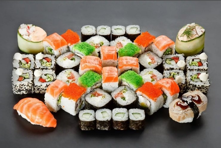 Полезные и вкусные составляющие хороших суши и роллов.